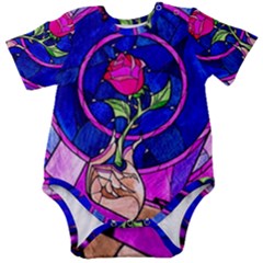 Stained Glass Rose Baby Short Sleeve Bodysuit by Cowasu
