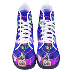 Stained Glass Rose Kid s High-top Canvas Sneakers