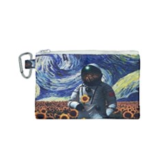 Starry Surreal Psychedelic Astronaut Space Canvas Cosmetic Bag (small)