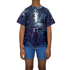 Horror Psychedelic Art Kids  Short Sleeve Swimwear