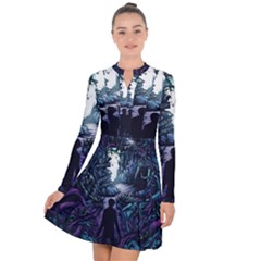 Horror Psychedelic Art Long Sleeve Panel Dress