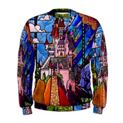 Beauty Stained Glass Castle Building Men s Sweatshirt by Cowasu