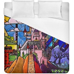 Beauty Stained Glass Castle Building Duvet Cover (king Size) by Cowasu