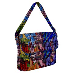 Beauty Stained Glass Castle Building Buckle Messenger Bag