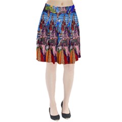 Beauty Stained Glass Castle Building Pleated Skirt by Cowasu