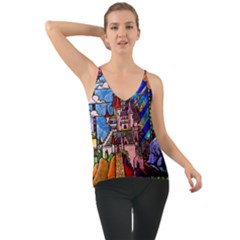 Beauty Stained Glass Castle Building Chiffon Cami by Cowasu