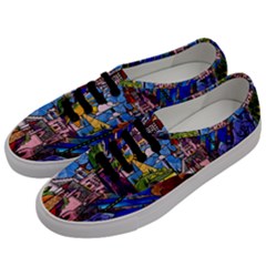 Beauty Stained Glass Castle Building Men s Classic Low Top Sneakers by Cowasu