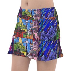 Beauty Stained Glass Castle Building Classic Tennis Skirt by Cowasu
