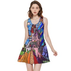 Beauty Stained Glass Castle Building Inside Out Reversible Sleeveless Dress by Cowasu