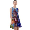 Beauty Stained Glass Castle Building Frill Swing Dress View1