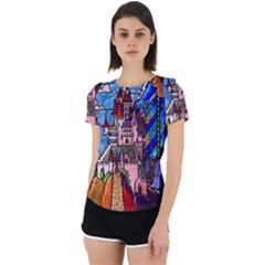 Beauty Stained Glass Castle Building Back Cut Out Sport Tee by Cowasu