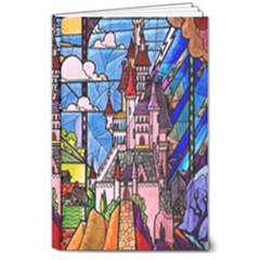 Beauty Stained Glass Castle Building 8  X 10  Hardcover Notebook by Cowasu