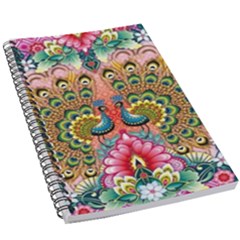 Pink Peacock Bird Pattern Texture 5 5  X 8 5  Notebook