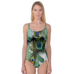 Peacock Feathers Feather Blue Green Camisole Leotard  by Cowasu