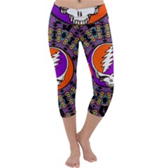 Gratefuldead Grateful Dead Pattern Capri Yoga Leggings by Cowasu