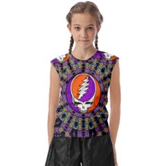 Gratefuldead Grateful Dead Pattern Kids  Raglan Cap Sleeve Tee by Cowasu