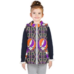 Gratefuldead Grateful Dead Pattern Kids  Hooded Puffer Vest by Cowasu