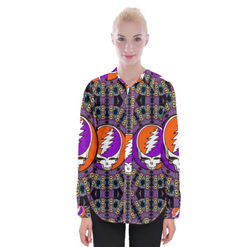 Gratefuldead Grateful Dead Pattern Womens Long Sleeve Shirt by Cowasu