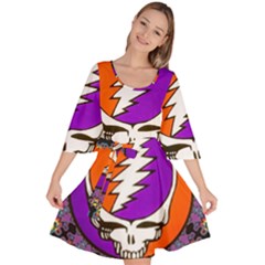 Gratefuldead Grateful Dead Pattern Velour Kimono Dress by Cowasu