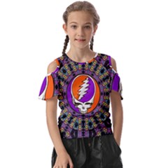 Gratefuldead Grateful Dead Pattern Kids  Butterfly Cutout Tee by Cowasu