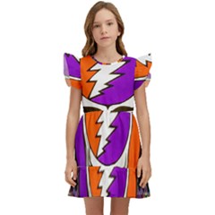 Gratefuldead Grateful Dead Pattern Kids  Winged Sleeve Dress by Cowasu