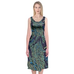 Dark Psychedelic Midi Sleeveless Dress by Cowasu