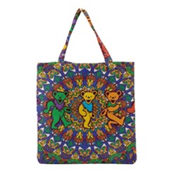 Grateful Dead Pattern Grocery Tote Bag by Cowasu