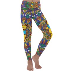 Grateful Dead Pattern Kids  Lightweight Velour Classic Yoga Leggings