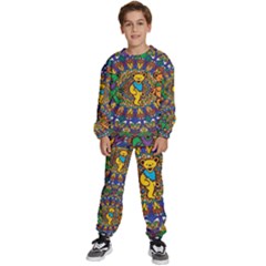 Grateful Dead Pattern Kids  Sweatshirt Set by Cowasu