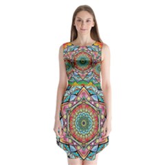 Mandalas Psychedelic Sleeveless Chiffon Dress   by Cowasu