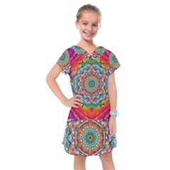 Mandalas Psychedelic Kids  Drop Waist Dress by Cowasu