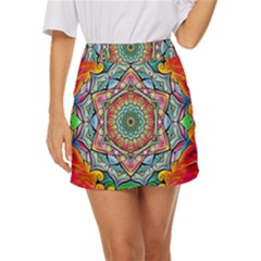 Mandalas Psychedelic Mini Front Wrap Skirt by Cowasu