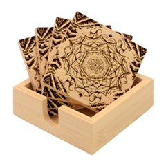 Mandalas Psychedelic Bamboo Coaster Set