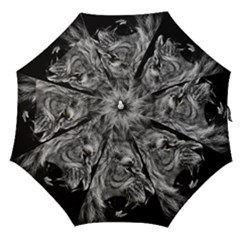 Angry Lion Black And White Straight Umbrellas by Cowasu