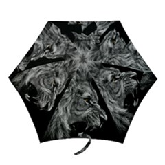 Angry Lion Black And White Mini Folding Umbrellas by Cowasu