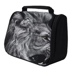 Angry Lion Black And White Full Print Travel Pouch (small) by Cowasu