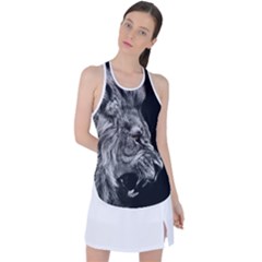 Angry Lion Black And White Racer Back Mesh Tank Top by Cowasu