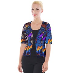 The Game Monster Stained Glass Cropped Button Cardigan