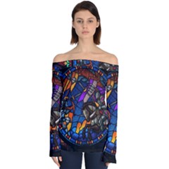 The Game Monster Stained Glass Off Shoulder Long Sleeve Top