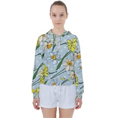 Narcissus Floral Botanical Flowers Women s Tie Up Sweat by Cowasu