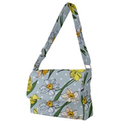 Narcissus Floral Botanical Flowers Full Print Messenger Bag (l) by Cowasu