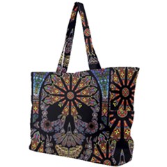 Skull Death Mosaic Artwork Stained Glass Simple Shoulder Bag