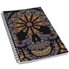 Skull Death Mosaic Artwork Stained Glass 5 5  X 8 5  Notebook