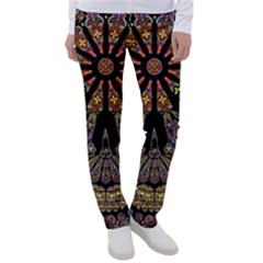 Skull Death Mosaic Artwork Stained Glass Women s Casual Pants