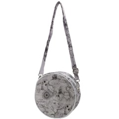 Vintage Cartography Atlas Nautical Map Crossbody Circle Bag by Cowasu