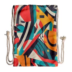 Colorful Abstract Drawstring Bag (large) by Jack14