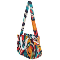 Colorful Abstract Rope Handles Shoulder Strap Bag by Jack14
