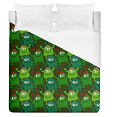 Green Monster Cartoon Seamless Tile Abstract Duvet Cover (queen Size)