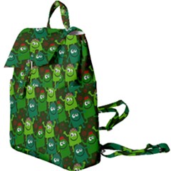 Green Monster Cartoon Seamless Tile Abstract Buckle Everyday Backpack
