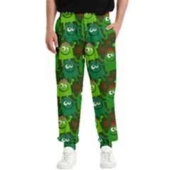 Green Monster Cartoon Seamless Tile Abstract Men s Elastic Waist Pants